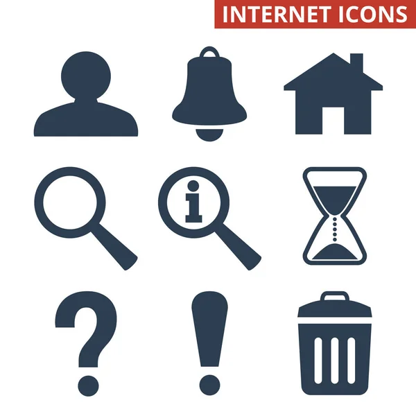 Icone Web impostate su sfondo bianco . — Vettoriale Stock