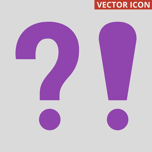 Question and attention icons on grey background. — Stock Vector