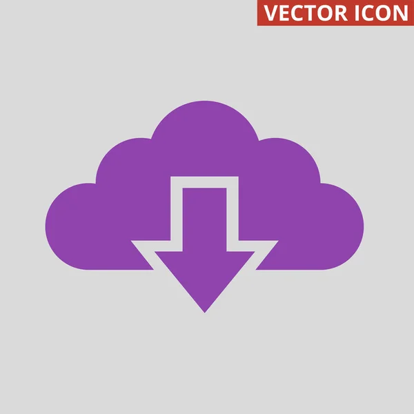 Cloud download icon on grey background. — Stock Vector