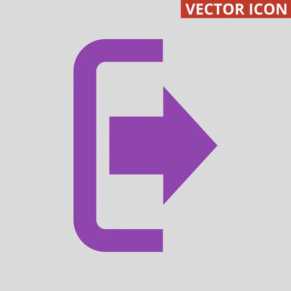 The exit icon on grey background. — Stock Vector