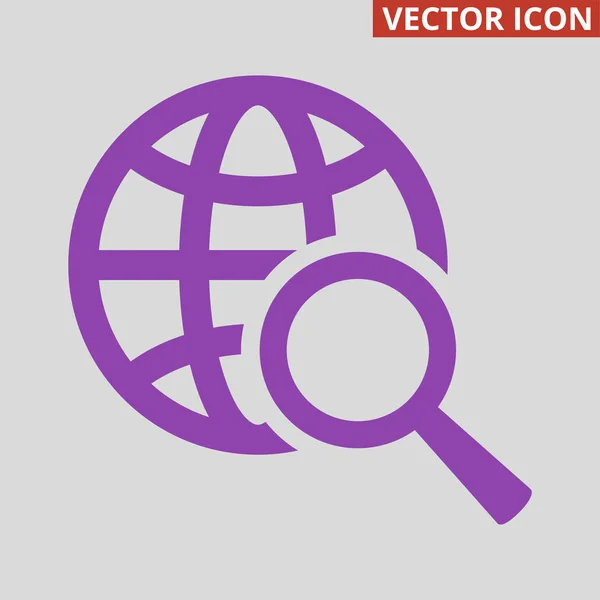 Global search icon on grey background. — Stock Vector