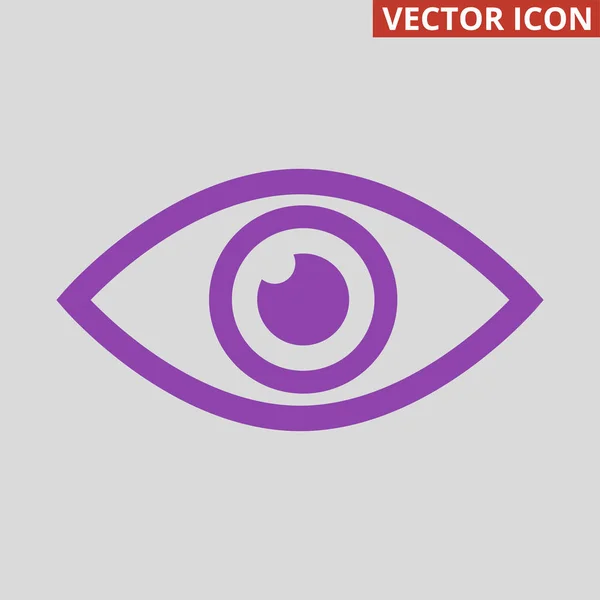 Eye icon on grey background. — Stock Vector