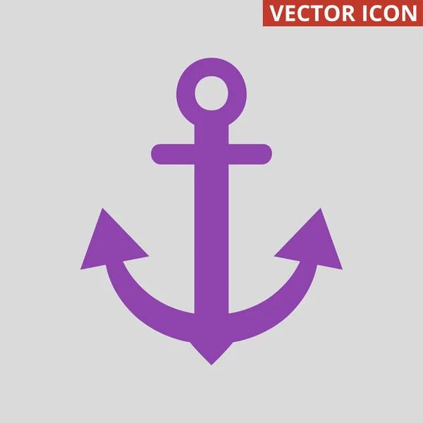 Anchor icon on grey background. — Stock Vector
