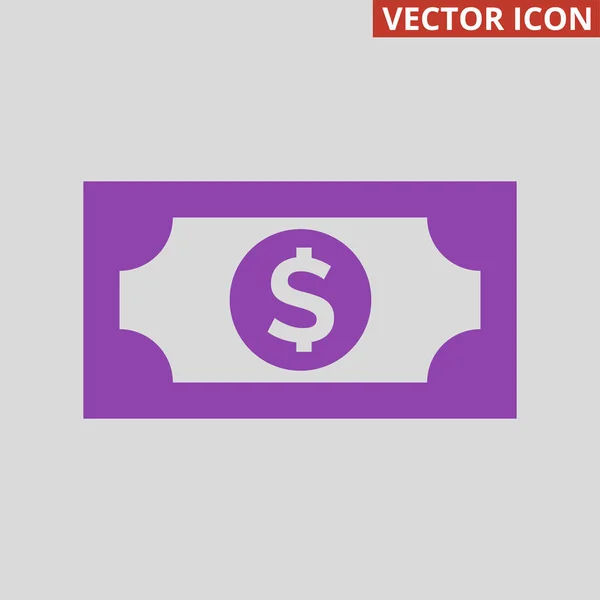 Money icon on grey background. — Stock Vector
