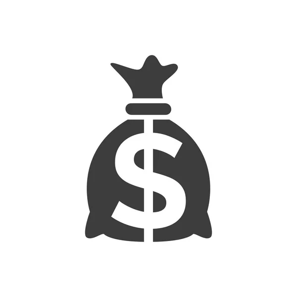 Icona sacchetto di denaro su sfondo bianco. — Vettoriale Stock