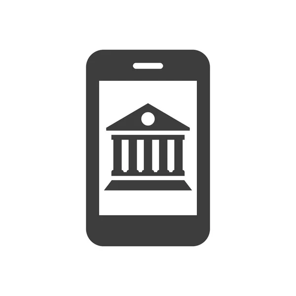 Icona mobile banking su sfondo bianco . — Vettoriale Stock