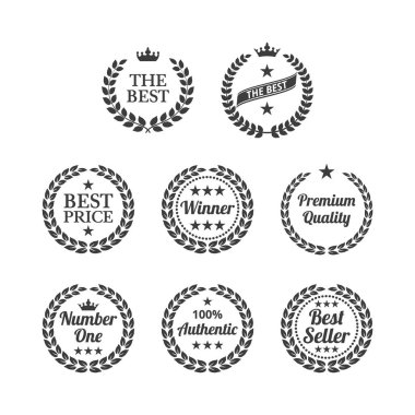 Defne çelenk beyaz arka plan üzerinde ayarla.