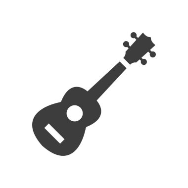 Akustik gitar simgesi beyaz arka plan üzerinde.