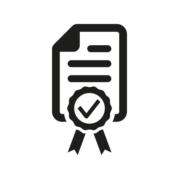 Ícone certificado ou aprovado no fundo branco . — Vetor de Stock