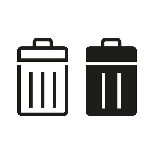 Trash bin icons on white background. — Stock Vector