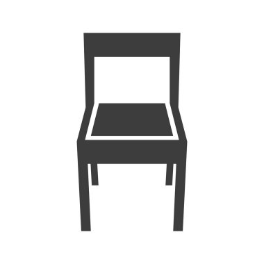 Beyaz arka plan üzerinde sandalye simgesi.