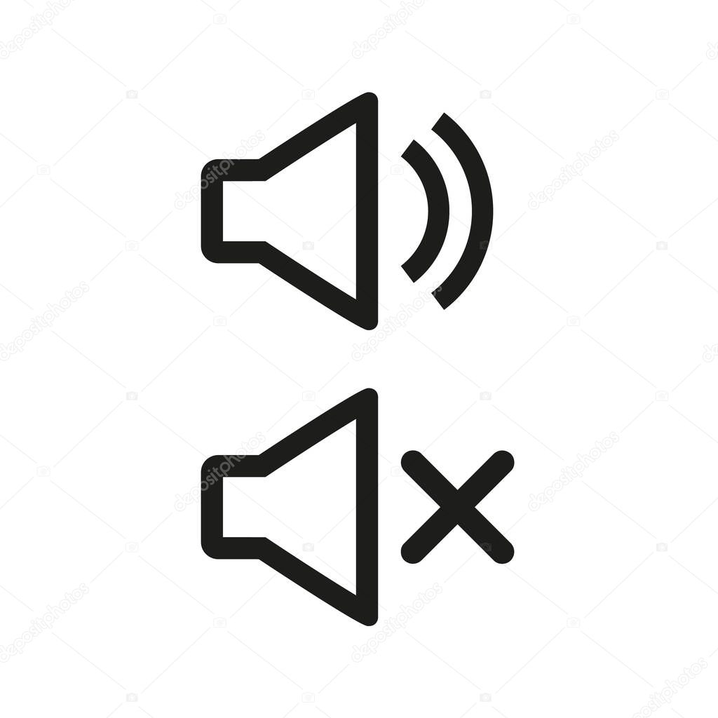 Volume sound icons on white background.