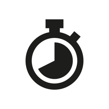 Beyaz arkaplanda kronometre simgesi.