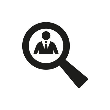 Beyaz arkaplanda büyüteç arama simgesi.