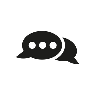 Beyaz arkaplanda sohbet simgesi.