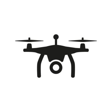 Beyaz arkaplanda İHA simgesi. Vektör illüstrasyonu