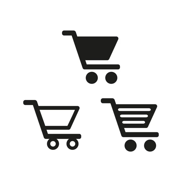 Shopping Cart Icons White Background Vector Illustration — Stock Vector