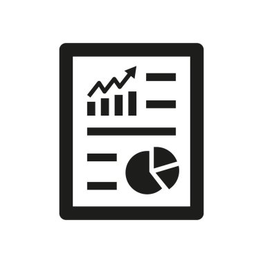 Beyaz arkaplandaki iş raporu simgesi. Vektör illüstrasyonu