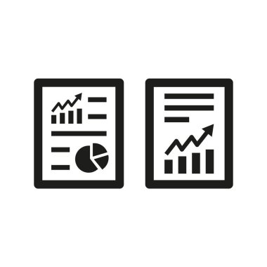 Beyaz arkaplandaki iş raporu simgesi. Vektör illüstrasyonu