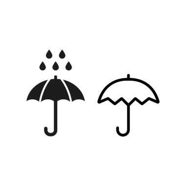 Beyaz arka plan üstünde şemsiye kutsal kişilerin resmi. Vektör çizim