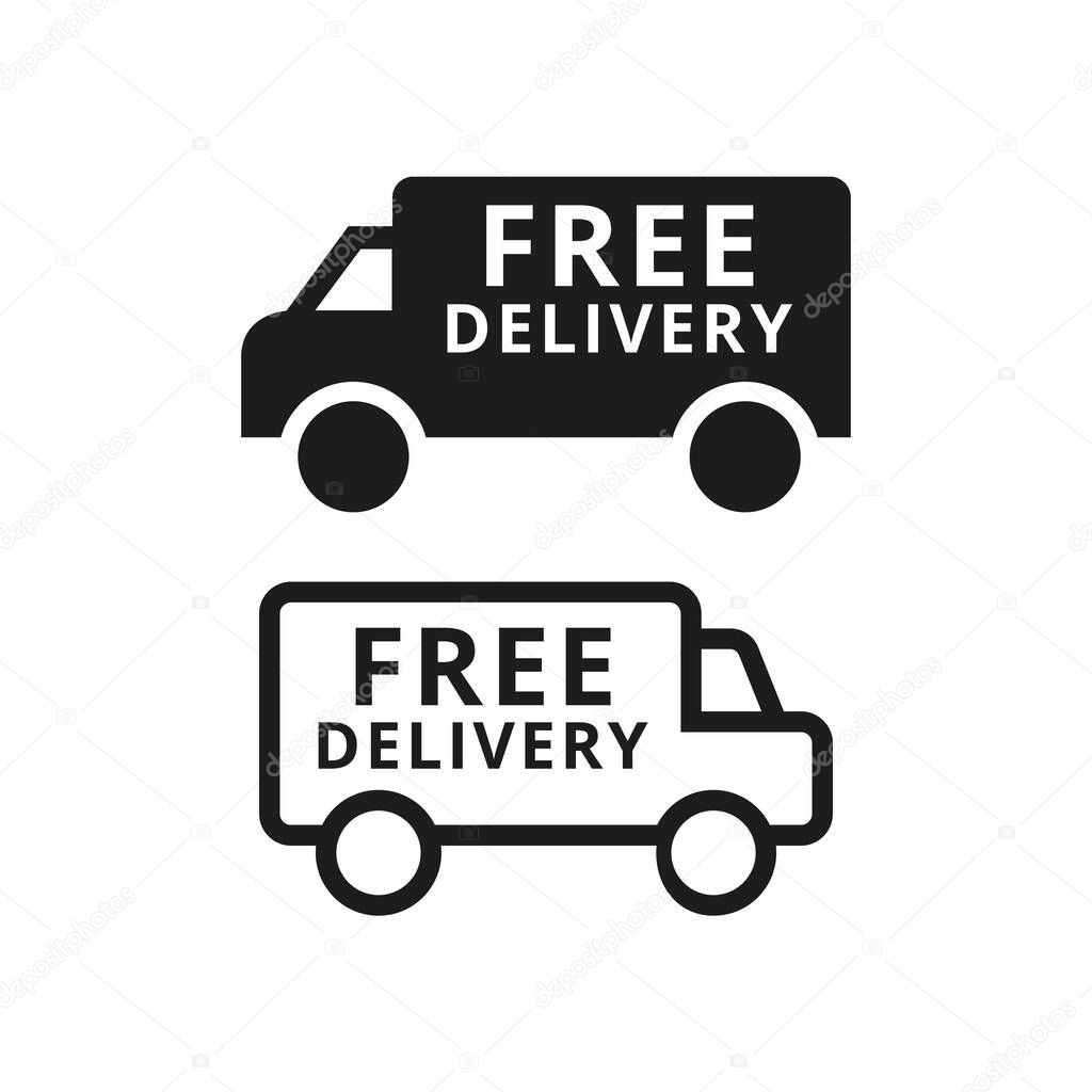 Free delivery icon on white background. Vector illustration