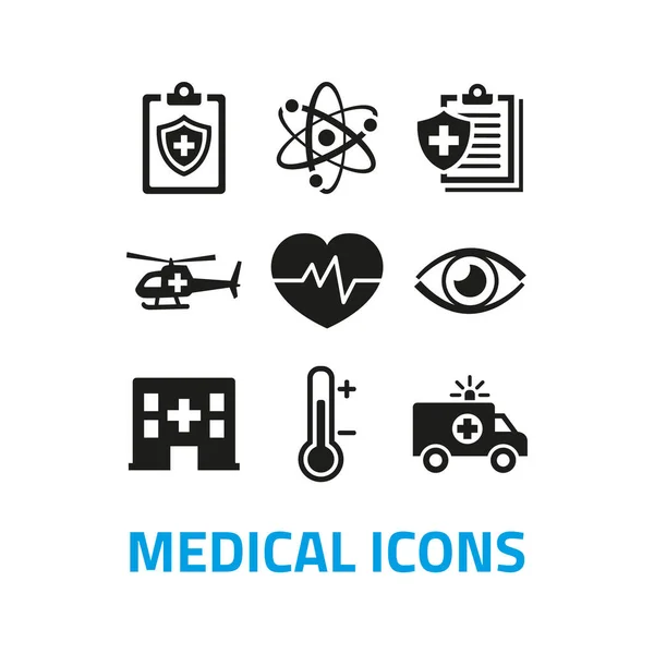 Medizinische Symbole Auf Weißem Hintergrund Vektorillustration — Stockvektor