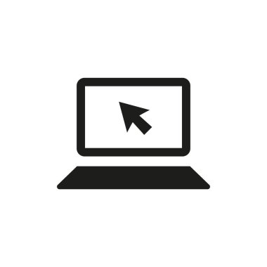 Beyaz arkaplanda dizüstü bilgisayar simgesi. vektör illüstrasyonu