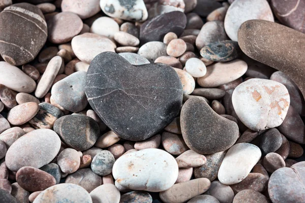 Couple hearts of pebbles — Stock Photo, Image