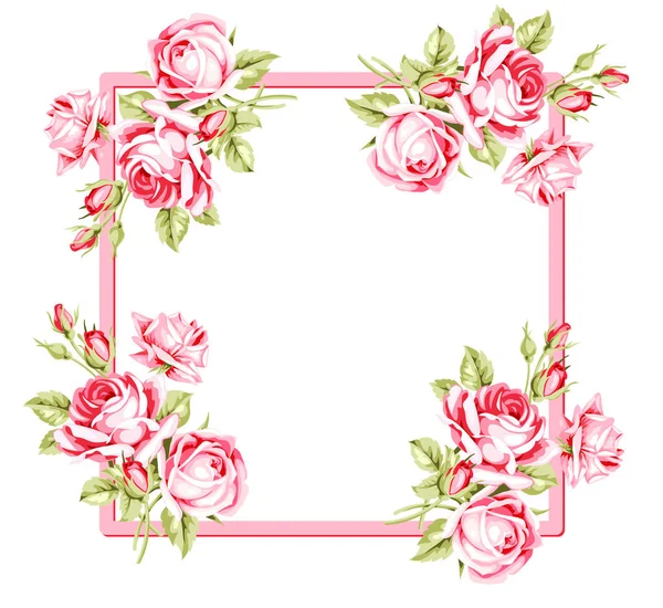 Cornice con rose vintage — Vettoriale Stock