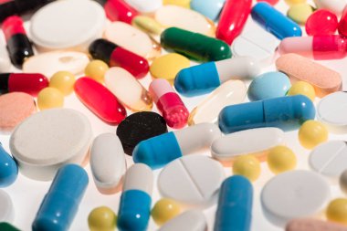 Pile of colorful pills clipart