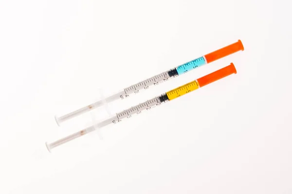Jeringas de insulina para la diabetes — Foto de Stock