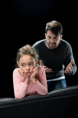 Father and daughter quarreling clipart