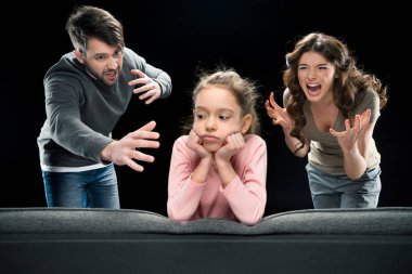 Family having conflict     clipart