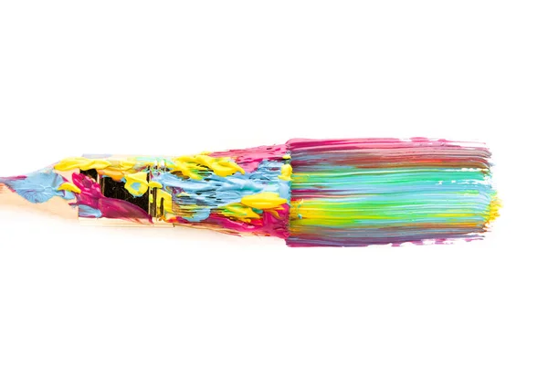 Cepillo y pincelada colorida — Foto de Stock