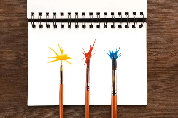 Brushes and paint splashes — Stock Photo, Image