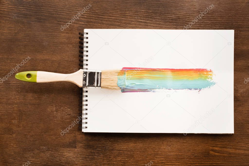 brush and colorful brushstroke