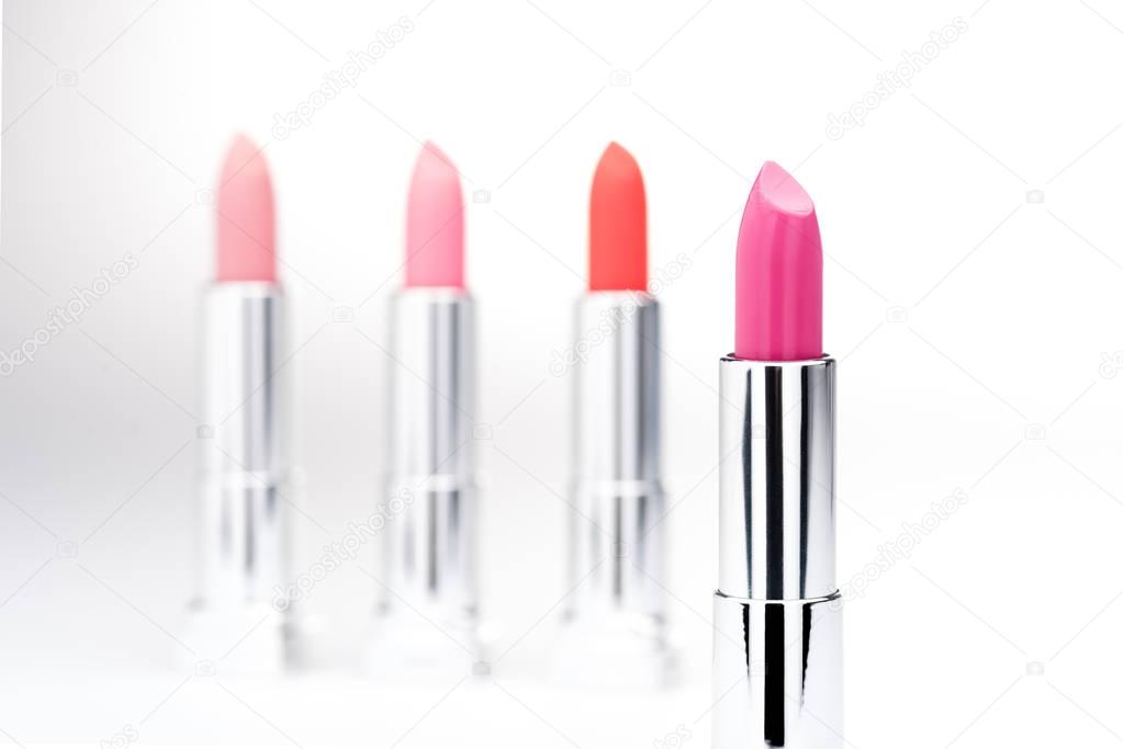 Set of fashionable lipsticks