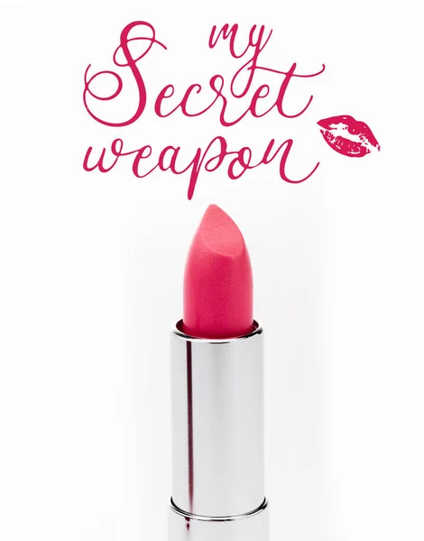 Open pink lipstick — Stock Photo, Image