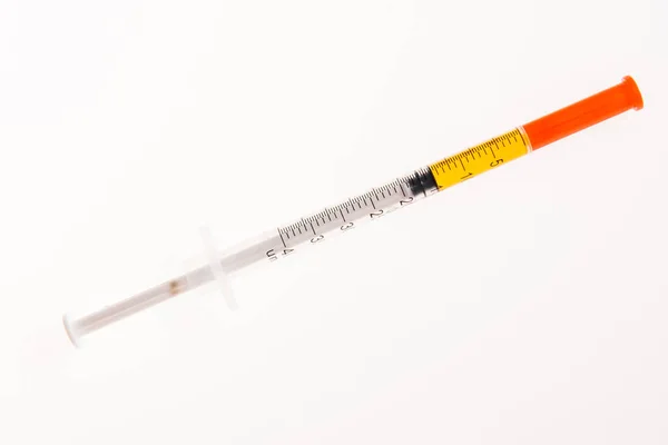 Insulin syringe for diabetes — Stock Photo