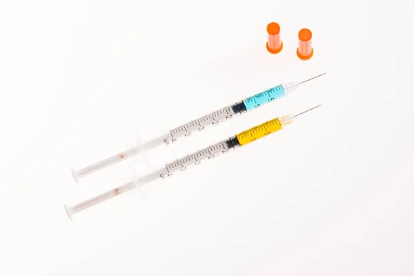 Insulin syringes for diabetes — Stock Photo