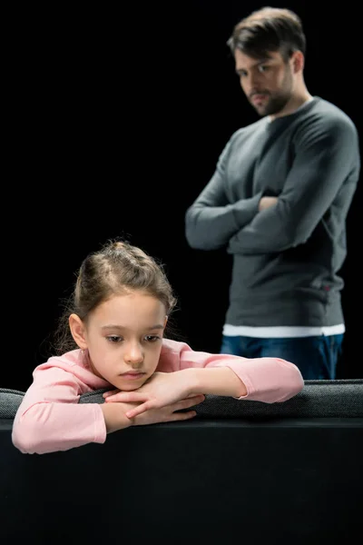 Pai e filha brigando — Fotografia de Stock