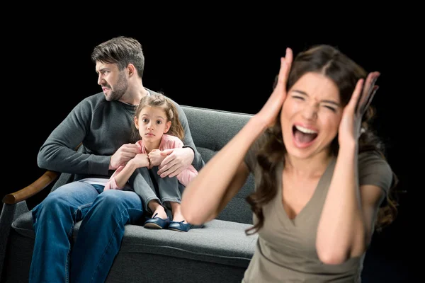 Familia teniendo conflicto - foto de stock