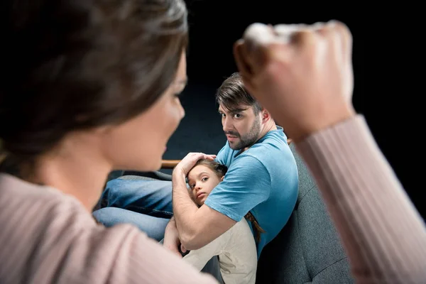 Aggressive mother and family — Stock Photo