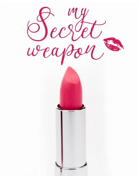 Open pink lipstick — Stock Photo