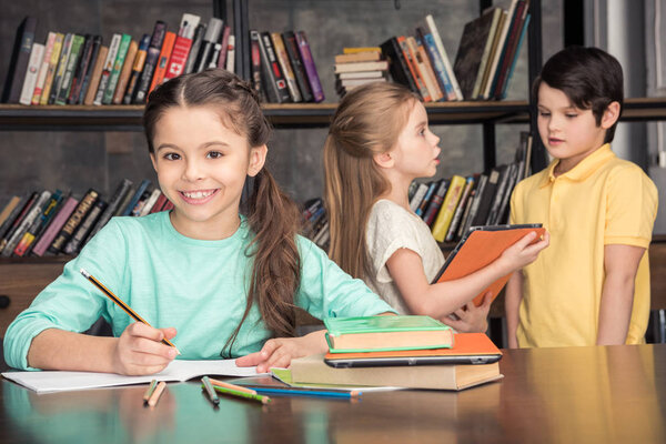 girl doing homework