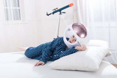 Boy with space helmet  clipart