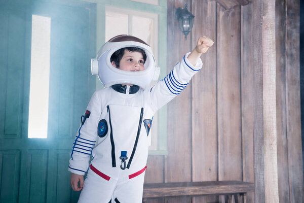 boy in astronaut costume 