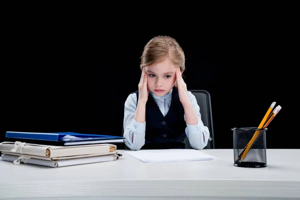 Girl playing businesswoman — Stock Photo, Image