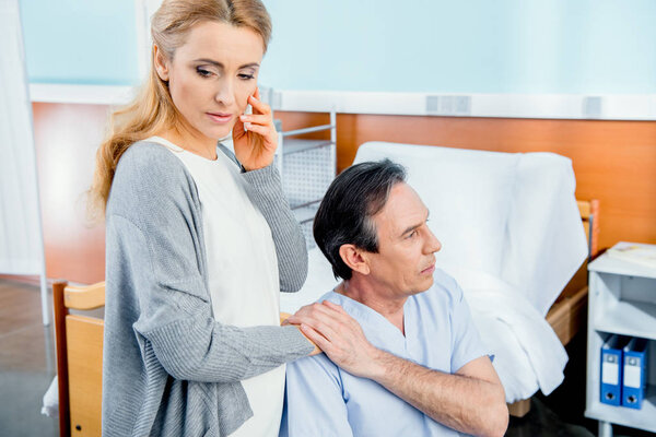 elderly wheelchair man in hospital