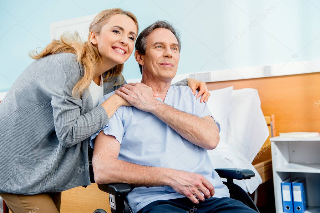 elderly wheelchair man in hospital